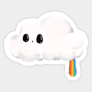 Cloud Pooping a Rainbow Sticker